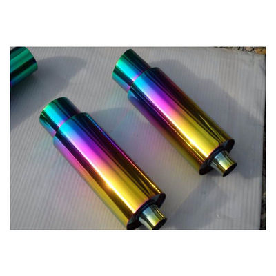 Environment Friendly Stainless Steel Exhaust Pipe PVD Titanium Nitride Coating Machine For Blue Rainbow Color