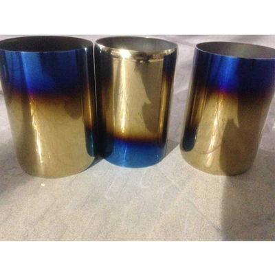 Environment Friendly Stainless Steel Exhaust Pipe PVD Titanium Nitride Coating Machine For Blue Rainbow Color